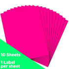 JAM Paper Full Page Labels, 8.5 x 11 Sticker Paper, Neon Pink, 2 Pack (337628614g)-Neon Pink