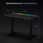 MotionGrey Chroma 4-Motor Electric Standing Desk with One-Piece Desktop - 55.1 in - Black - 1 Set-8