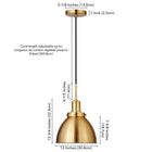 Hudson&Canal Madison 12" Wide Pendant with Metal Shade - Brass/Brass-Product Dimensions: 12" L x 12" W x 13" H