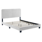 Modway Celine Channel Tufted Performance Velvet Full Platform Bed - Light Grey-Full Platform Bed