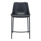 Zuo Magnus Barstool - Black - Set of 2-Plush and durable faux leather fabric