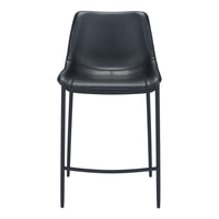 Zuo Magnus Barstool - Black - Set of 2-Plush and durable faux leather fabric