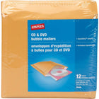 Staples QuickStrip Bubble Roll Cushioned Kraft Mailer CD/DVD, 7 1/4" x 6 3/4", 12 Pack-CD/DVD mailer