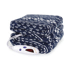BIOS Living Micro Plush Heated Throw - Navy Fairisle-Machine Washable