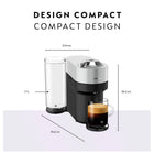 Nespresso Vertuo Pop+ Deluxe Coffee and Espresso Machine by De'Longhi - Silver-1 Year Limited Manufacturer Warranty