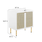 Modway Chaucer 30" Bathroom Vanity Cabinet - White-Adjustable Shelf