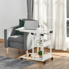 HOMCOM 31" Mobile Standing Desk - White-Unique C-shaped make it available for a lot of different placements 