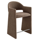 Modway Talia 37" Upholstered Fabric Counter Stool - Mocha-Upholstered Slub Weave Fabric
