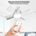 Bell+Howell 15.7 in. Socket Fan Light with Remote - White-Choose from multiple light settings- high, medium or low