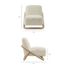 Modway Vander Textured Fabric Accent Chair - Oak Cream-Nubby Textured Fabric Upholstery
