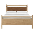 Modway Leni Queen Size Vegan Leather and Wood Platform Bed Frame - Light Oak Canyon-Assembly Required