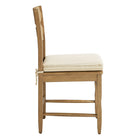 Modway Jax Oak Wood Dining Chair With Wavy Razor Back and Cushion - Weathered Oak Oatmeal Stripe-Armless Design