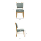 Modway Mauden Striped Dining Side Chairs - Spa Blue Stripe - 2 Pack-Striped Upholstery