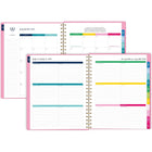 Emily Ley Simplified 2026-27 Weekly/Monthly Planner - 11" x 9" - Pink Plaid - Bilingual-Special pages include The Process of Simplifying, How to Use the Planner, Simplicity Challenge, bucket list