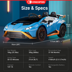 Gyrocopters Lamborghini Licensed Ride on Car for Kids - 12V Dual Motor - Car with Music, Remote Control - Blue-9