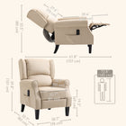 HOMCOM Massage Recliner with Footrest - Beige-Seat cushion with high-density foam and spring pack inside provides bouncy