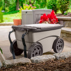Suncast Garden Scooter - Taupe with Mocha Lid-Main Colour: Light Taupe
