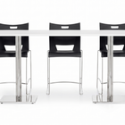 Global Duet Armless Stacking Bar Stool - Night Black-Polypropylene seat and back