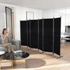 HOMCOM 6 Panel Freestanding Room Divider for Home Office - Black-Solid colour with simply line for a classic feeling
