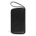 Champs Onyx Leather Multi Passport Case - Black-Hidden zip mesh pocket