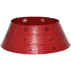 HOMCOM 26" Christmas Tree Collar Ring Skirt - Red-Type (pattern): a red finish with and painted snowflake. Decorate your room and hide your Christmas tree stand 
