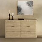 Manhattan Comfort Evelyn 60" Modern 6-Drawer Double Dresser - Natural-Available in Three Finishes – Choose from Natural, Warm Brown, or Charcoal Grey, each highlighting the dresser’s refined wood texture and timeless elegance