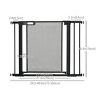 PawHut 29.5"-40.6" Metal Pet Gate with Auto Closing Door & Double Locking-Colour: Black