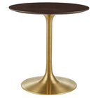 Modway Lippa 28" Round Wood Dining Table - Gold Cherry Walnut-Modern Dining Table