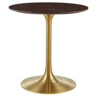 Modway Lippa 28" Round Wood Dining Table - Gold Cherry Walnut-Modern Dining Table
