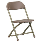 Flash Furniture Kids Brown Plastic Folding Chair, Gold Powder Coated Frame Finish, (YKIDBN)-Kids Plastic Folding Chairs