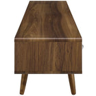 Modway Transmit 70" Media Console Wood TV Stand - Walnut White-Two Cable Management Holes