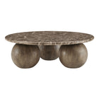 Modway Pietra Indoor/Outdoor Round Coffee Table - Dark Emperador Marble-Fully Assembled