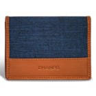 Champs Denim Leather Cardholder - Tan/Blue-Leather Card holder in gift box