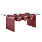 Modway Ondine Glass Top Coffee Table - Spiced Apple-Unique Wave-like Shape