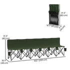 Outsunny 6 Seat Folding Camping Chair with Cup Holder and Carrying Case for Camping - Dark Green-Lightweight, foldable design for easy transport and storage