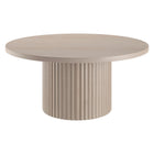 Hudson&Canal Rollan 32"W Round Coffee Table - Alder White-Table is made of high-quality and durable MDF materials