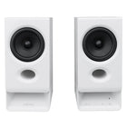 Edifier R20BT BT Multipoint Connection PC Speaker System with Built-in Sound Card and Ambient Light - White-The 4-pole 3.5 mm headphone jack supports wired headphones, with or without a microphone, for private listening and communication