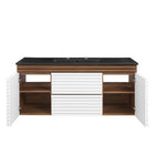 Modway Render 48" Wall-Mount Bathroom Vanity - White/Walnut/Black-7
