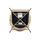 Manhattan Comfort Gracie 22" Modern Leatherette Upholstered Barstool - Tan and Gold - 2 Pack-30 Day Limited Manufacturer's Warranty
