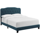 Modway Amelia Upholstered Fabric Queen Bed - Azure-Padded Button-Tufted Headboard