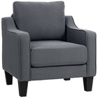 HOMCOM Armchair with Pocket Spring - Thick Padded for Living Room - Charcoal Grey-Pocket spring padding for flexible, supportive seating 
