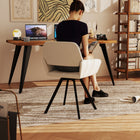 Homy Casa Swivel Office Reception Chairs - Beige Fabric - 2 Pack-Soft cushion offers extra comfort during extended sitting.