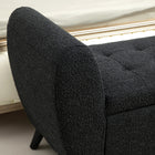 HOMCOM Upholstered Storage Bench with Armrests - Black-Suitable for the entryway, window side, and living room
