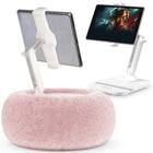ShoppingAll 2-in-1 Tablet Holder with Detachable Plush Cushion for 4.7"-13" Phone/Tablet - Pink-2-in-1 Versatile Stand Mode - Switch effortlessly between cushion stand mode for lap use on beds and sofas and desk stand mode for a stable setup on a table or desk. The detachable arm easily attaches to either base, giving you the best of both worlds.