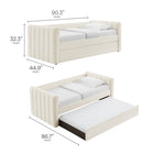 Modway Veyla Channel Tufted Boucle Twin Daybed with Trundle - Cloud-10