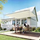Outsunny UV30+ Protected 8' L x 9.4' W Retractable Pergola Canopy for 7' L x 10' W Pergola Frame - Cream White-8 drainage holes to prevent water accumulation