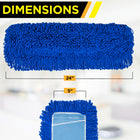 Gritt Commercial Microfiber Looped Dust Mop Pad Head - 24" x 5" - Blue - 3 Pack-Cleans many surfaces: the microfiber dust mop head covers a large area and is designed to leave all flooring clean and steak-free