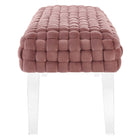 Modway Prologue Woven Performance Velvet Ottoman - Dusty Rose-Sturdy Construction
