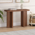 Hudson&Canal Dimitra 42"W Console Table - Satin Walnut-Finished in wood-look satin walnut
