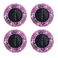 Bell+Howell Solar Outdoor Mosaic Decorative LED Pathway Disk Lights - Radiant Pink - 4 Pack-4 pack led disk lights- set of 4 solar mosaic disk lights with 6 bright leds each for gardens, walkways, paths, stairs water resistant stone style housing